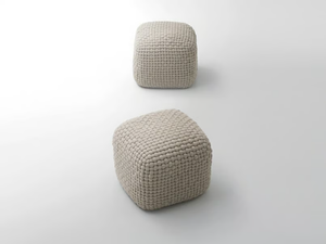 DUVÉ - Square linen garden pouf _ Paola Lenti